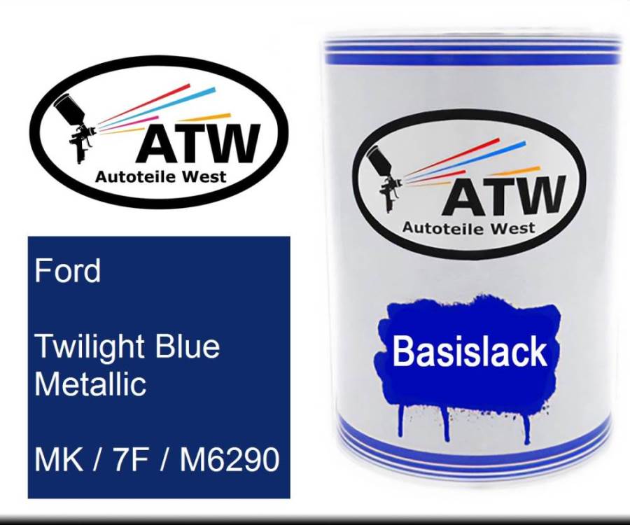 Ford, Twilight Blue Metallic, MK / 7F / M6290: 500ml Lackdose, von ATW Autoteile West.